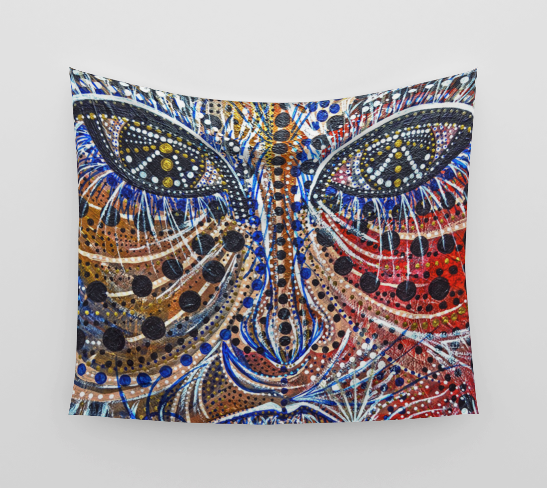 TAPESTRY, WALL TAPESTRY, WALL ART, DECOR, HOME, ART PRINT, CONTEMPORARY ART, TIME, ABSTRACT PORTRAIT, ABSTRACT ART, PORTRAIT, CONTEMPORARY ART, TRIBAL, BOHO