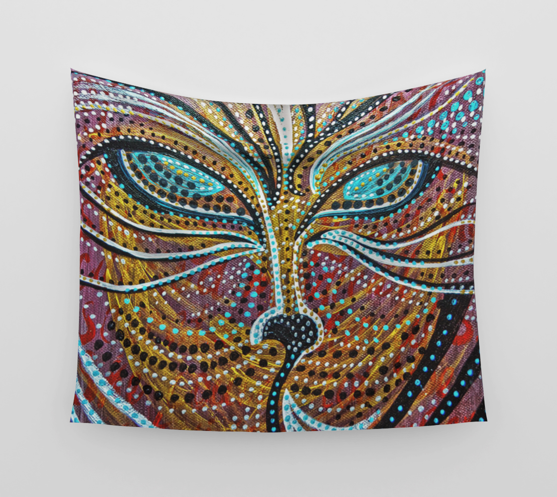 TAPESTRY, WALL TAPESTRY, WALL ART, DECOR, HOME, ART PRINT, CONTEMPORARY ART, FOX, ANIMAL ART, ABSTRACT PORTRAIT, CONTEMPORARY ART, BOHO, CHIC