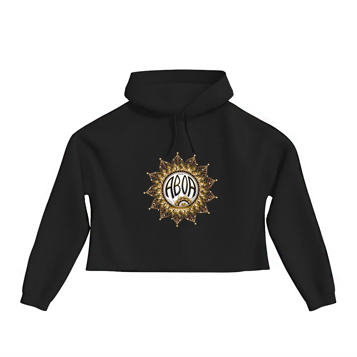 lifestyle apparel, casual clothing, logo tee, unisex, cropped hoody, hoody, fleece, winter looks,winter wear, winter fashion, streetwear, mandala, vector drawing, gold