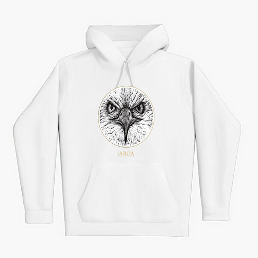 lifestyle apparel, casual clothing, unisex, stippled ink, ink art, pointillism, dot work, animal art, eagle, portrait, birds, birds of prey, hoody, hoodie season, fleece