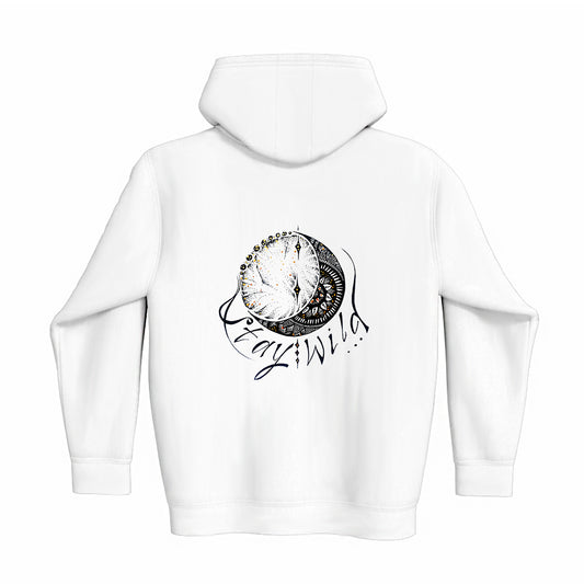lifestyle apparel, casual clothing, unisex, stippled ink, ink art, pointillism, dot work, moon, loon lovers, mandala, love, black and white, stay wild, stipple, wild heart, free spirit, winter looks, winter wear, winter fashion, streetwear