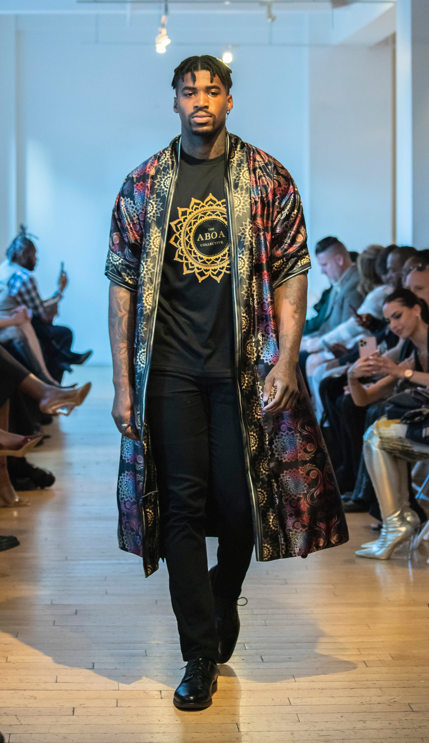 robe, satin robe, mens wear, evening wear, repeat pattern, fashion art, fashion design, Toronto designer