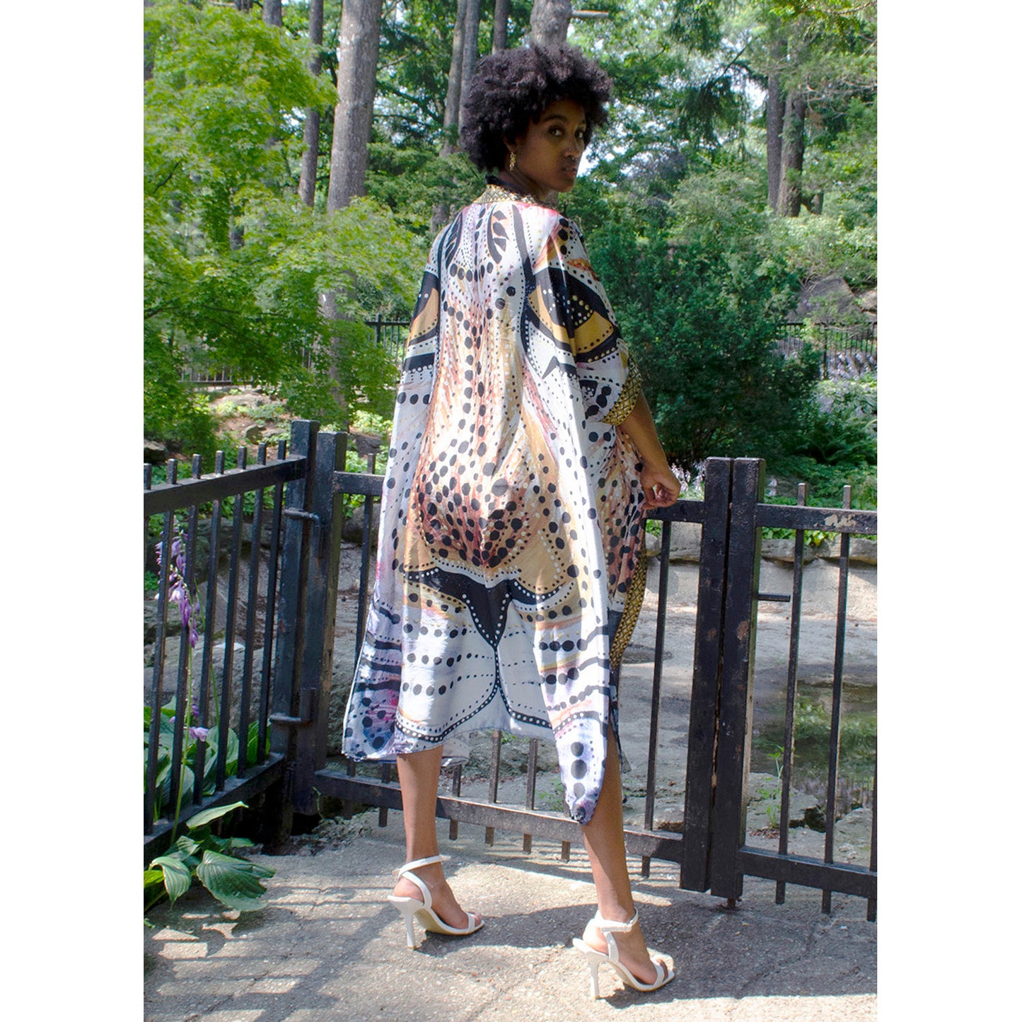 robe, cover up, swimwear, beachwear, resort wear, pattern design, textile design, handmade, couture, boho look, boho style, wanderlust, fashion photography, jaguar, lion