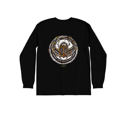 lifestyle apparel, casual clothing, unisex, stippled ink, ink art, pointillism, dot work, animal art, scarab, beetle, ink, black and white, stipple, long sleeve, long sleeve tee, winter fashion, winter looks, winter wear, streetwear