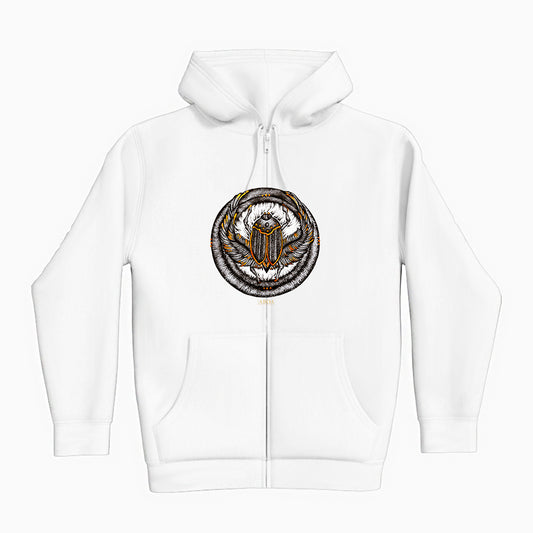 lifestyle apparel, casual clothing, unisex, stippled ink, ink art, pointillism, dot work, animal art, scarab, beetle, ink, black and white, stipple, hoodie, hoody, hoody season, winter wear, winter fashion, winter looks, fleece , streetwear