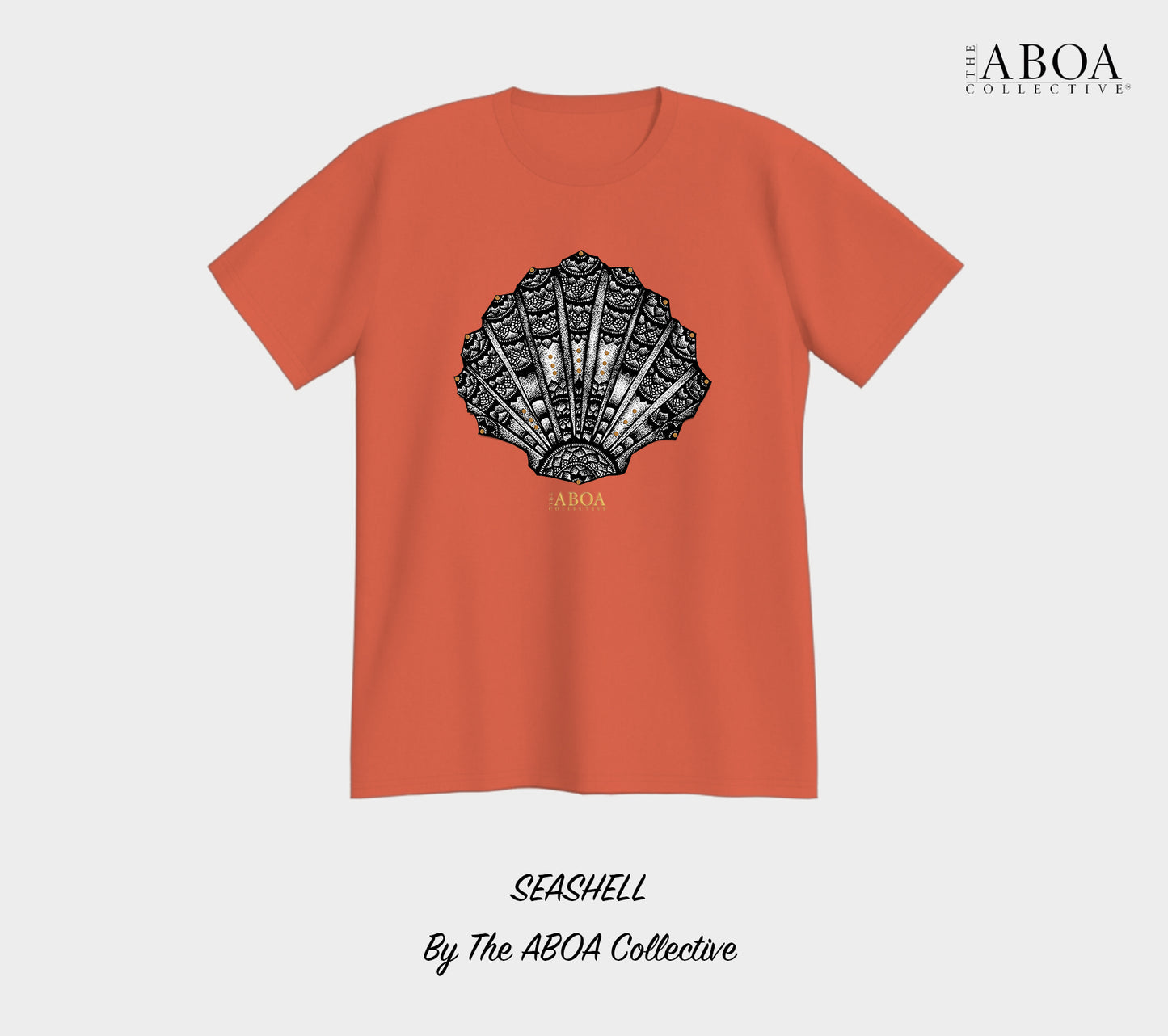 sea shell, shell, mandala, beach wear, boho, beach lovers, black and gold, summer fashion, resort wear, lifestyle, lifestyle apparel, activewear, casual, tees, t-shirt, unisex t-shirt, men's t-shirt