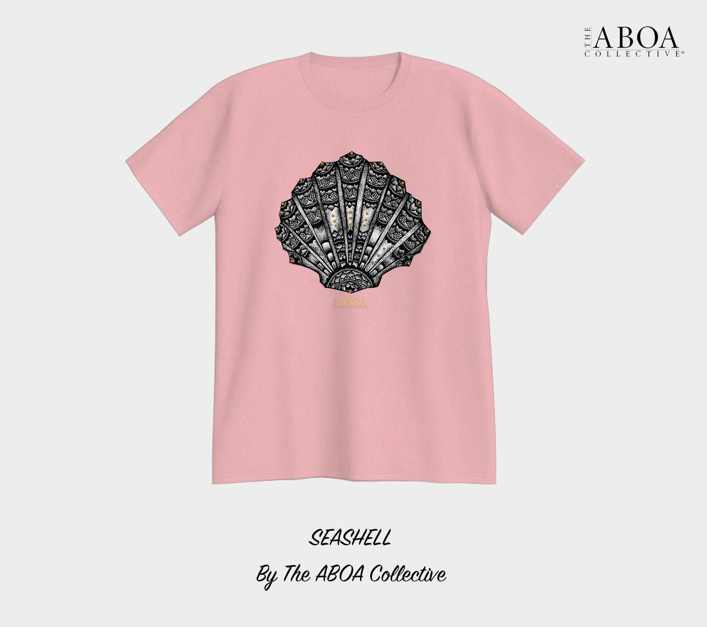 sea shell, shell, mandala, beach wear, boho, beach lovers, black and gold, summer fashion, resort wear, lifestyle, lifestyle apparel, activewear, casual, tees, t-shirt, unisex t-shirt, men's t-shirt