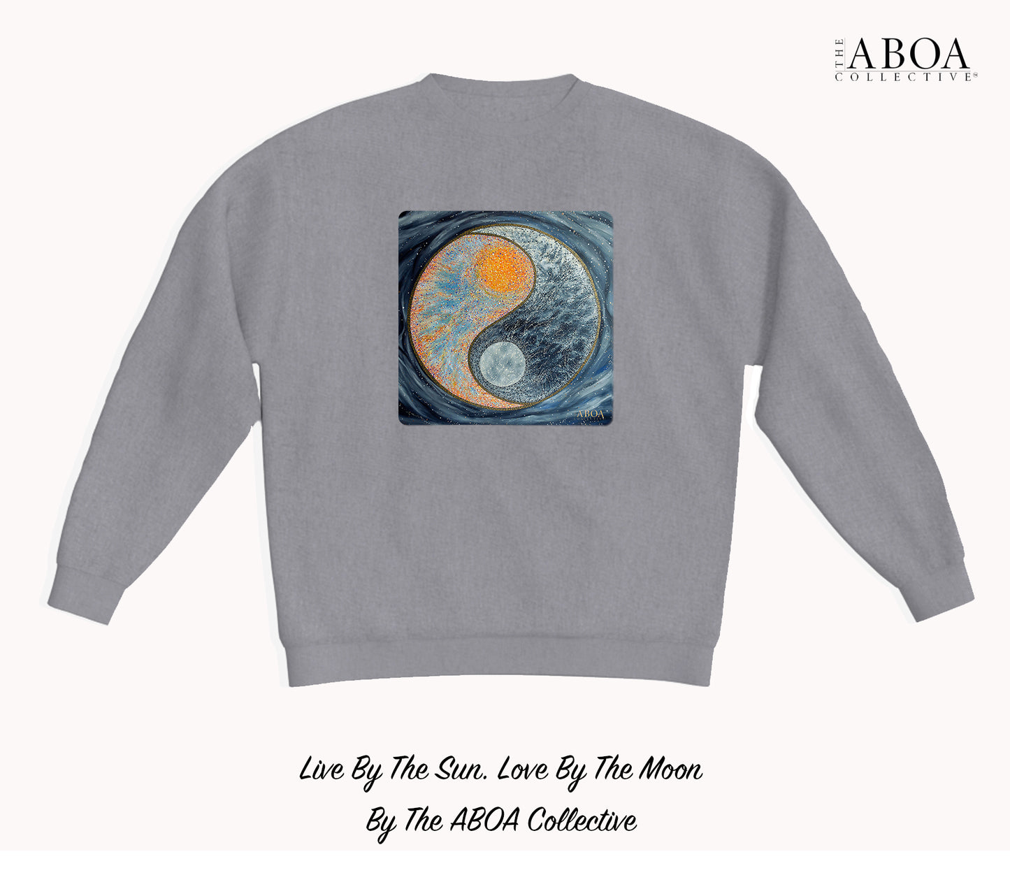 yin yang, sun and moon, artsy, artwork, crewneck, fleece, unisex, resort wear, fashion art, fashion design, activewear, lifestyle apparel, athletic wear