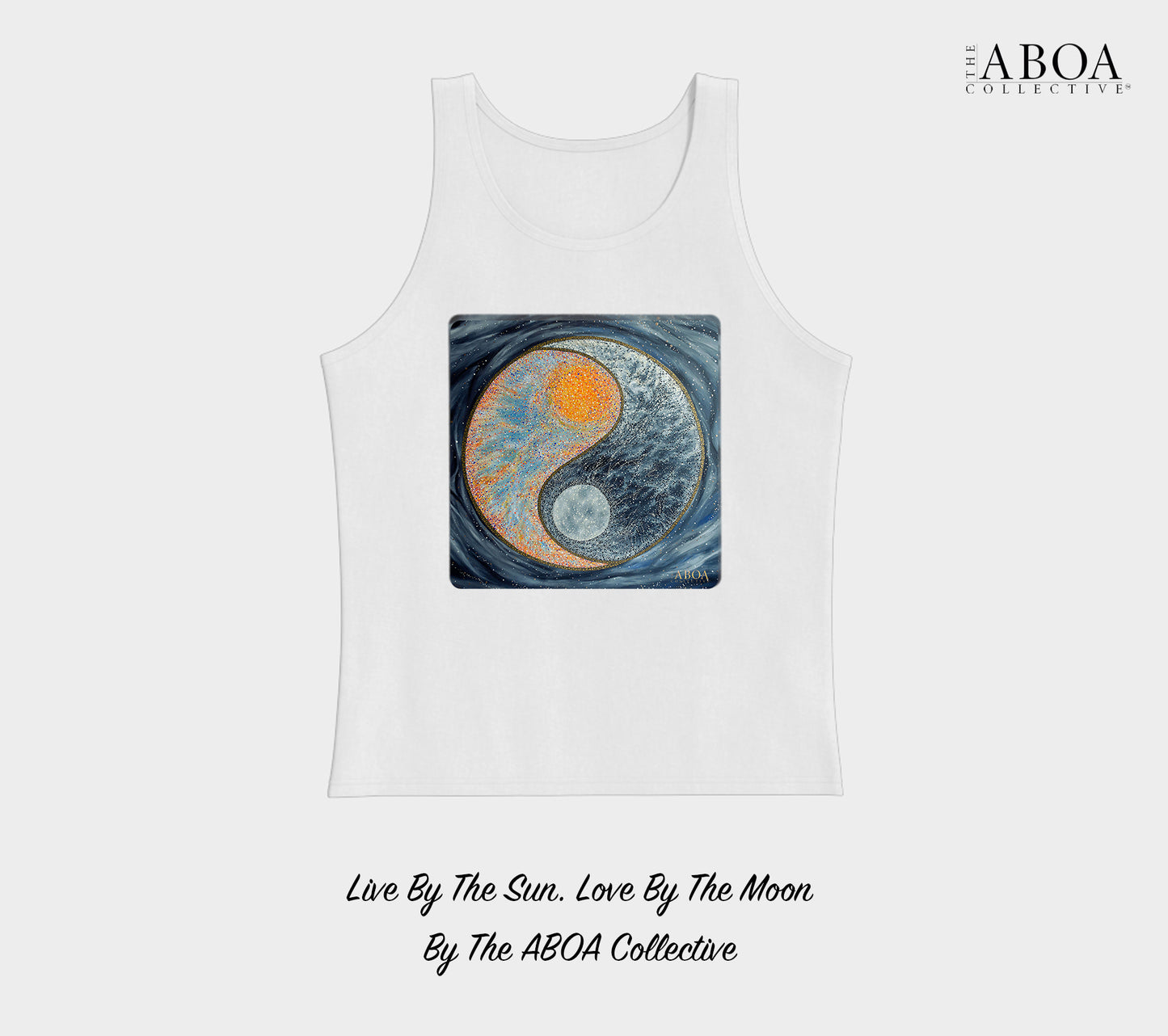 yin yang, sun and moon, artsy, artwork, tank top, unisex tank top, unisex, resort wear, fashion art, fashion design, activewear, lifestyle apparel, athletic wear