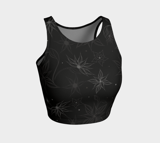 BLACK WILD VINE CROP TANK