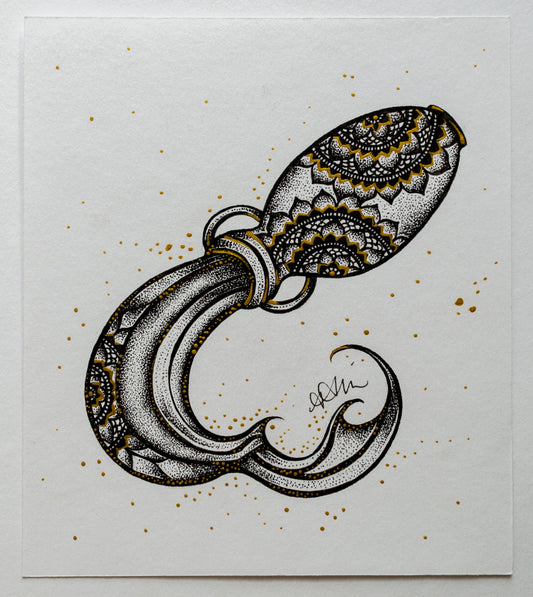 Aquarius, Aquarius season, water barrier, Mandela art, stippled ink, pointillism, ink art, wall art, wall decor, black and white