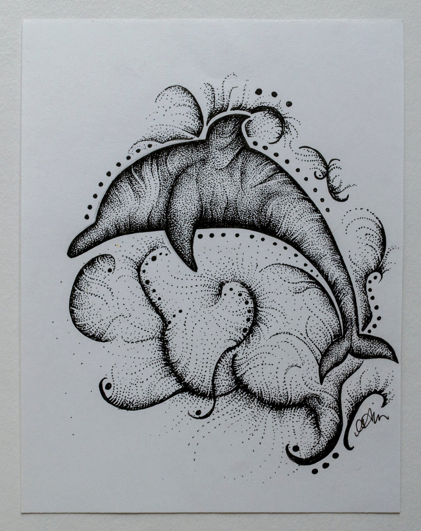 Ocean life, sea life, marinelife, mandala, stippled ink, stipple, pointillism, dot work, fine art, contemporary art, art gallery, art collector