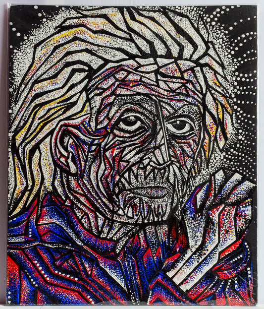 Portrait, cubism, pointillism, painting, canvas, contemporary art, nature art, mixed media, art gallery, wall art, wall decor