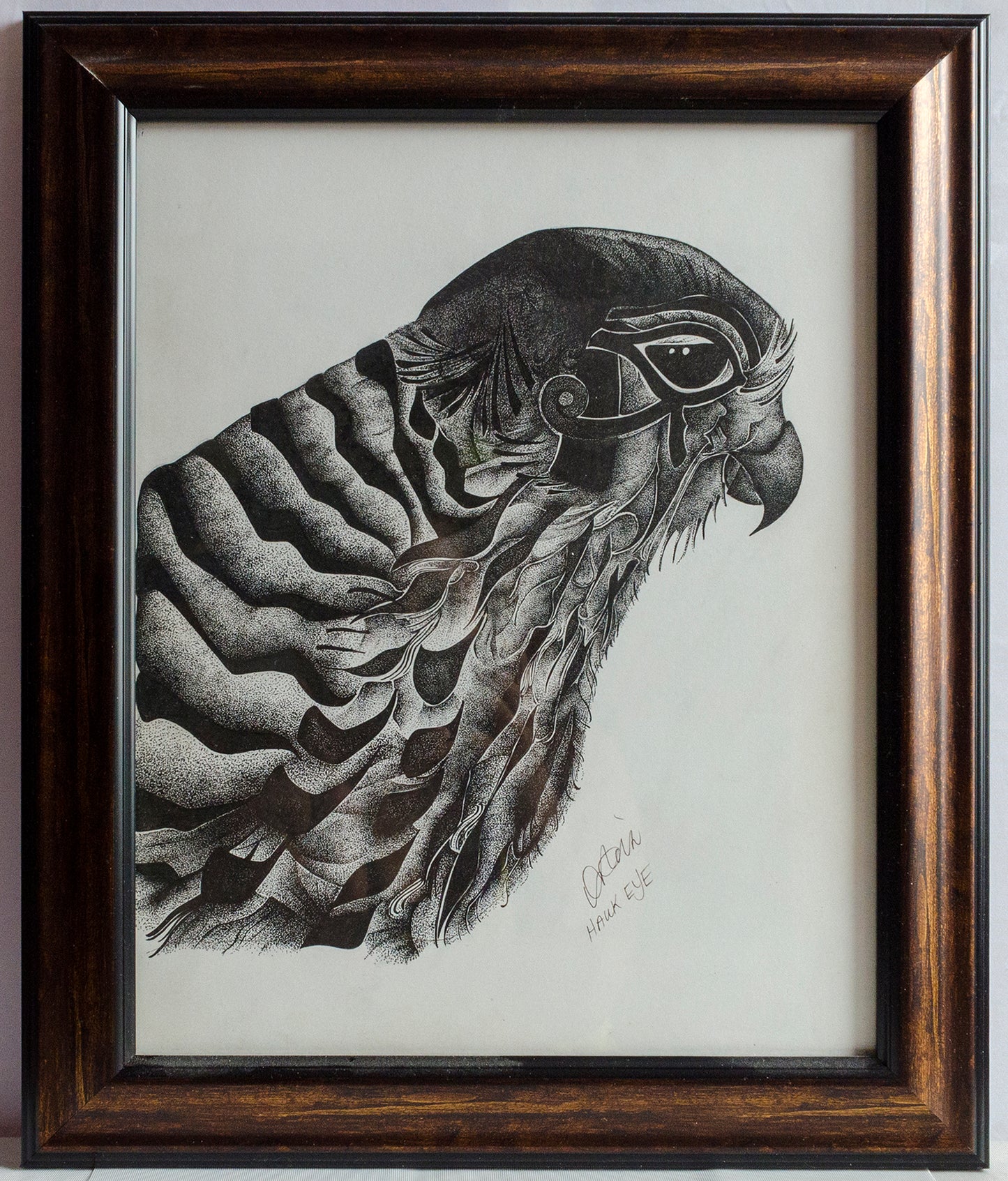 Ink illustration, dot work, pointillism, animal art, hawks, wall art, wall decor, contemporary art, art gallery, stippled ink