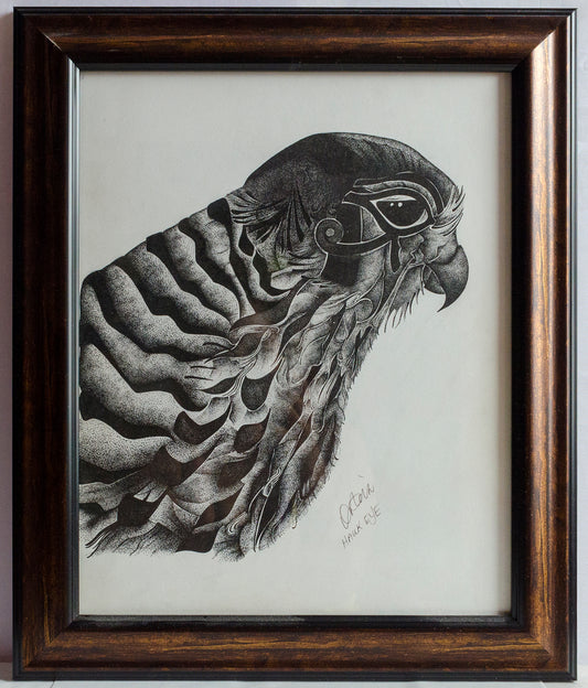 Ink illustration, dot work, pointillism, animal art, hawks, wall art, wall decor, contemporary art, art gallery, stippled ink