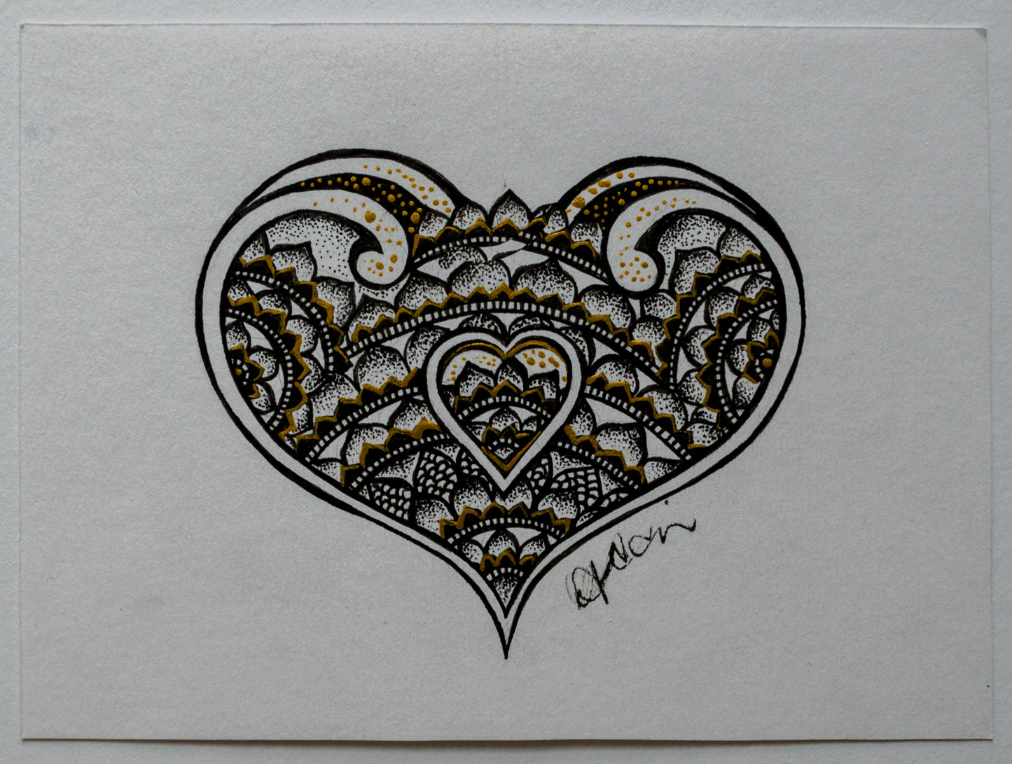 Ink illustration, dot work, pointillism, heart, mandala, mandala art, wall art, wall decor, contemporary art, art gallery