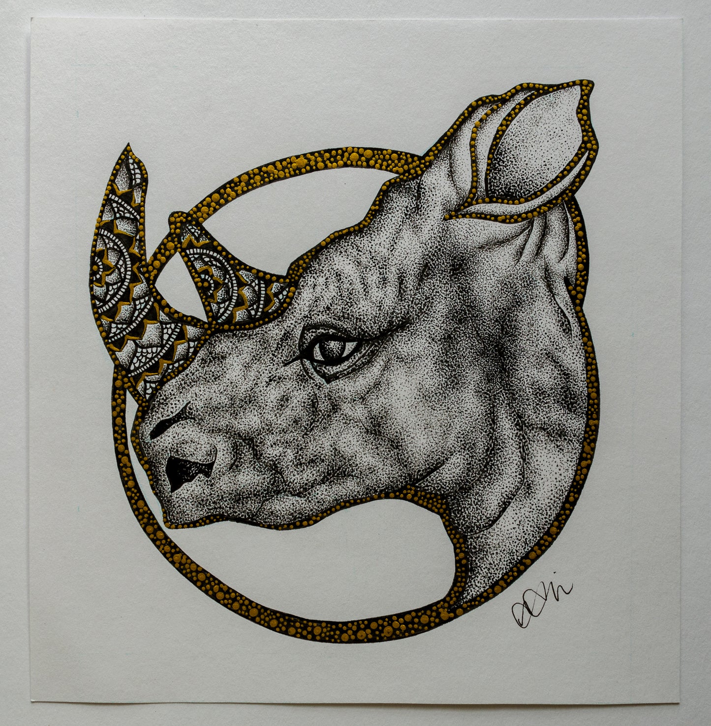 Animal art, mandala art, sacred geometry, black and white, stipple, pointillism, dot work, ink art, contemporary art, wall art, decor, art gallery