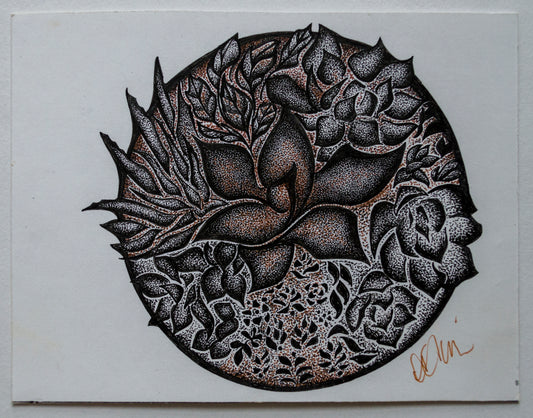 Plants, plant drawing, black and white, stipple, pointillism, dot work, ink art, contemporary art, wall art, decor, art gallery