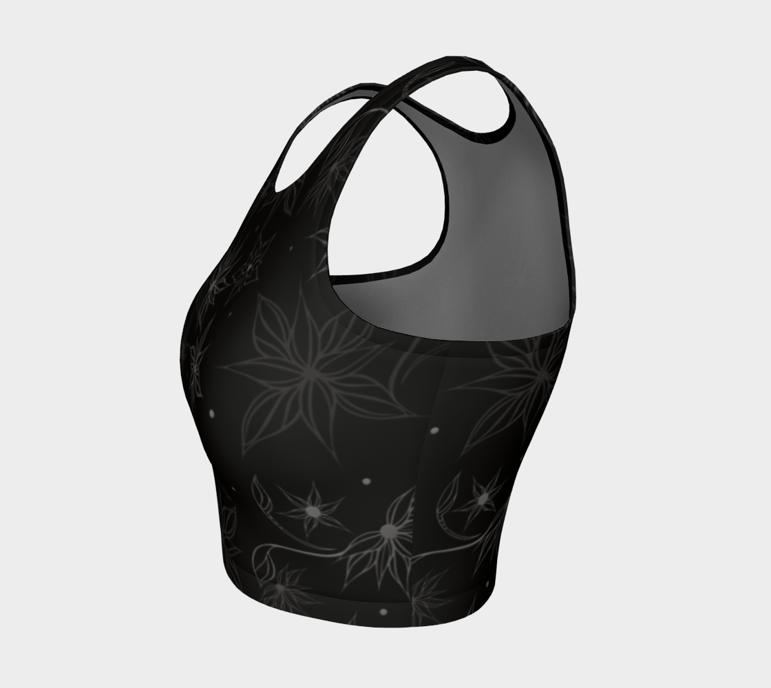 BLACK WILD VINE CROP TANK