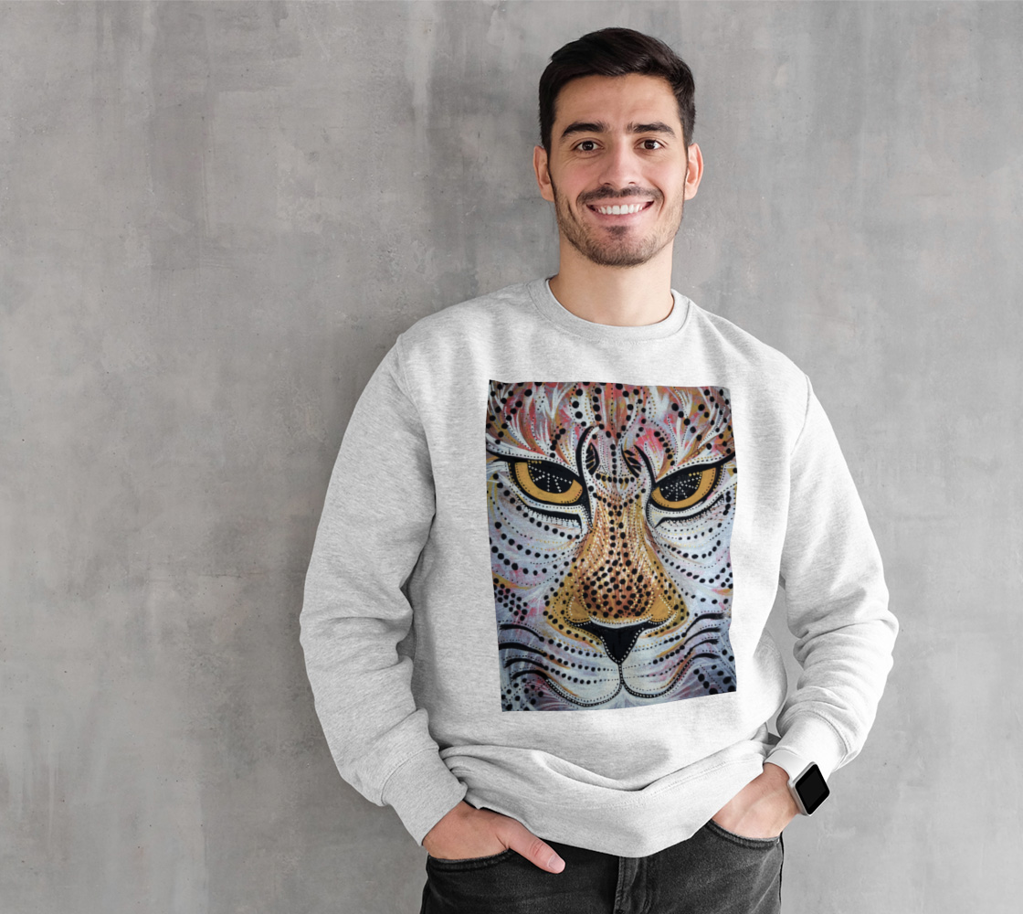 Jaguar, tribal, wild cat, mandala, fleece, fall fashion, comfy, casual, fashion art, unisex, winter wear