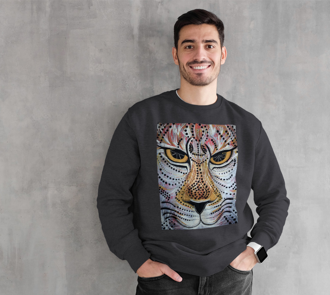 Jaguar, tribal, wild cat, mandala, fleece, fall fashion, comfy, casual, fashion art, unisex, winter wear