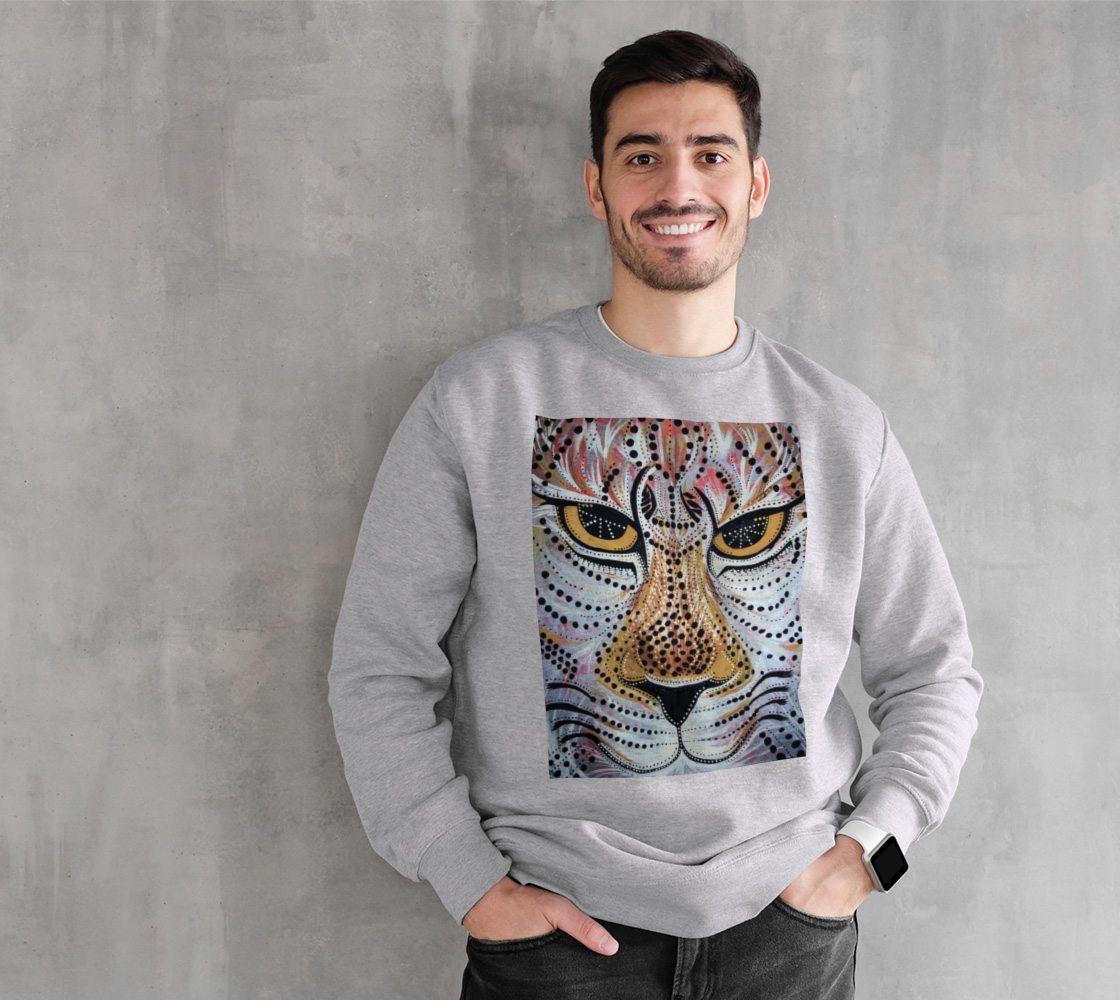Jaguar, tribal, wild cat, mandala, fleece, fall fashion, comfy, casual, fashion art, unisex, winter wear
