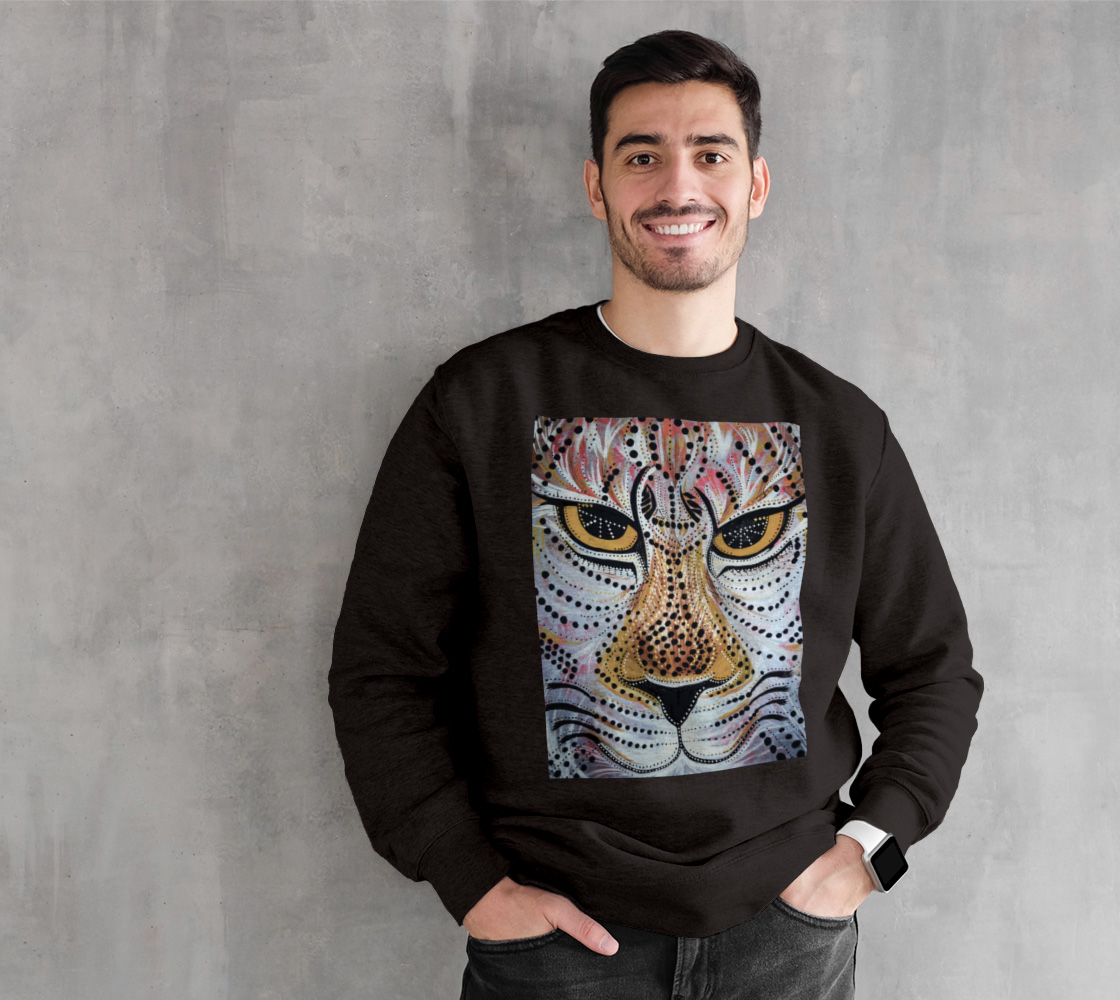 Jaguar, tribal, wild cat, mandala, fleece, fall fashion, comfy, casual, fashion art, unisex, winter wear