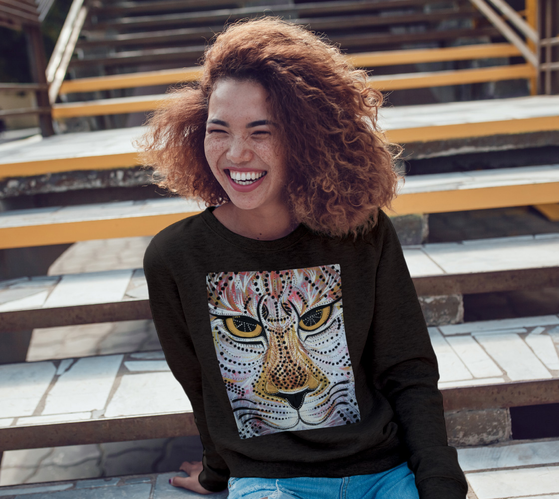 Jaguar, tribal, wild cat, mandala, fleece, fall fashion, comfy, casual, fashion art, unisex, winter wear