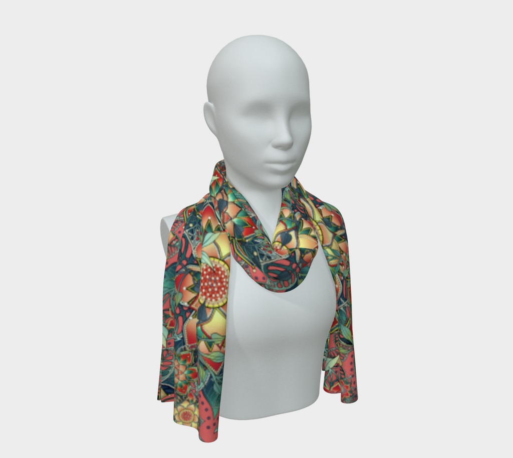 PINK TROPICAL SCARF
