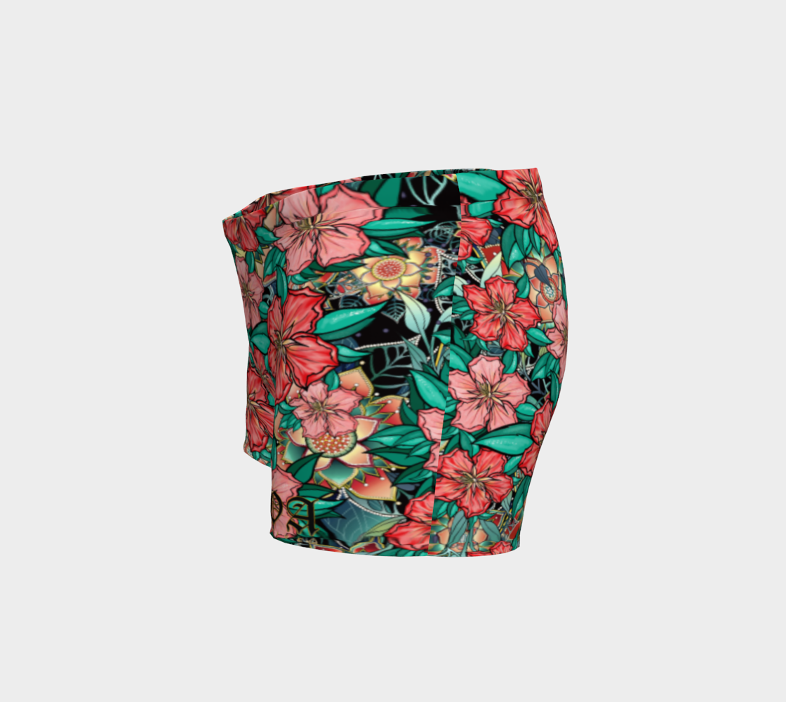 BLACK HIBISCUS SHORTS