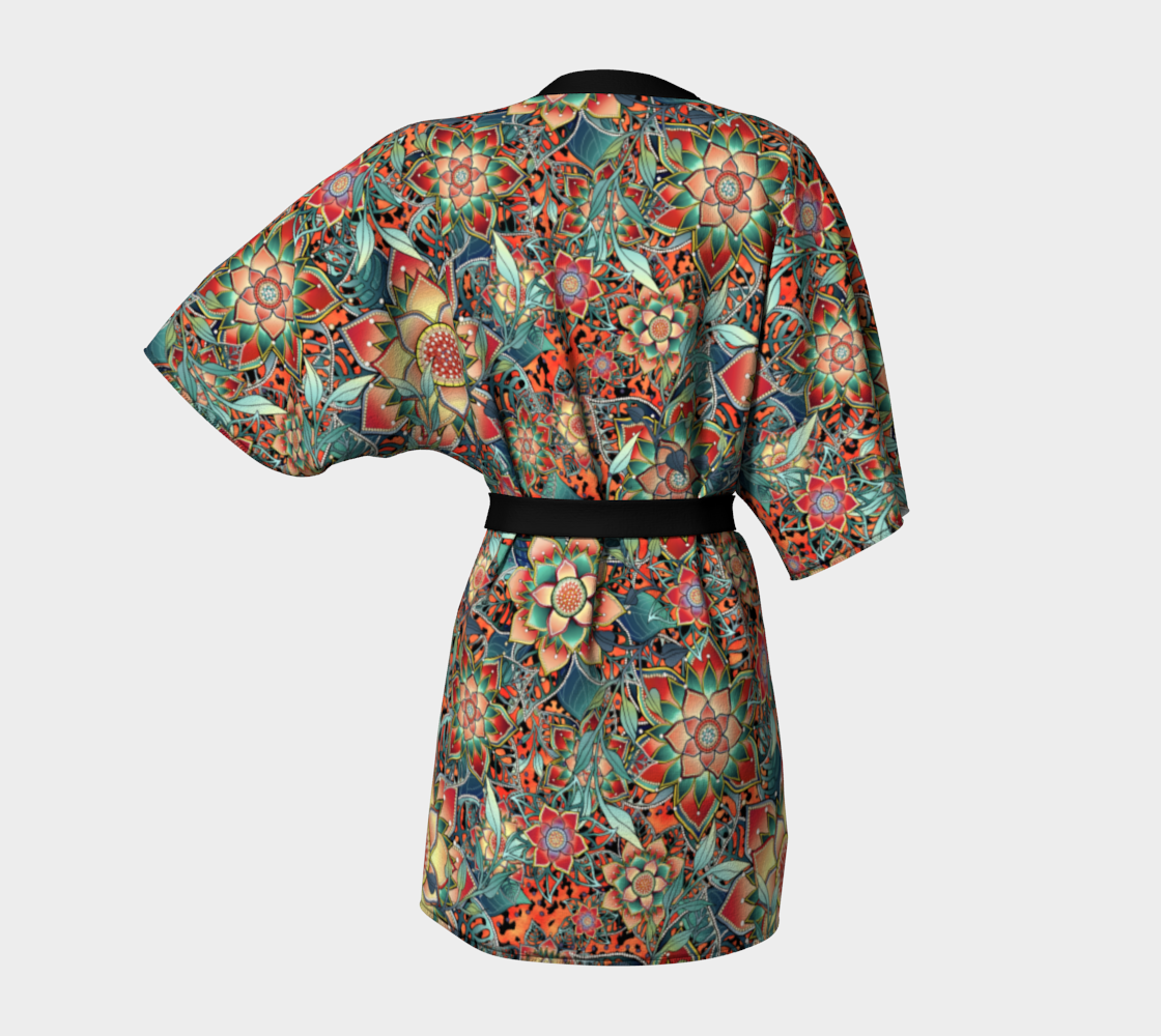 ORANGE TROPICAL JAGUAR KIMONO