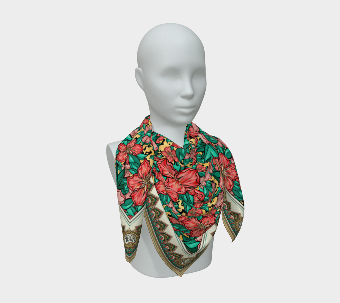 PALE GOLD HIBISCUS SCARF