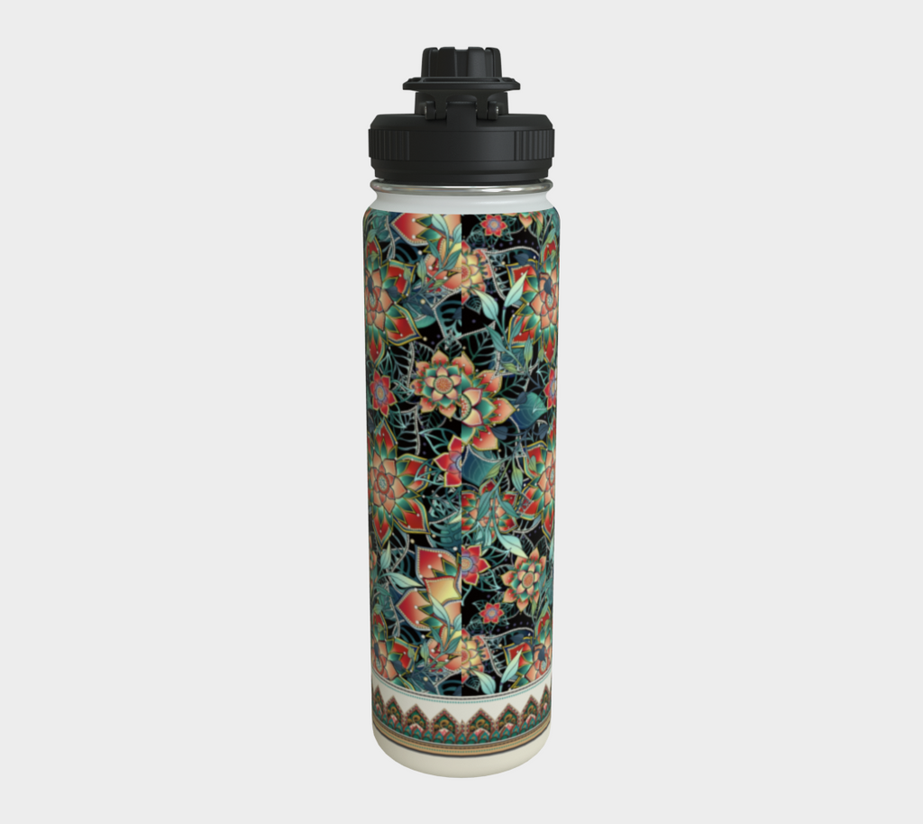 ABOA CROWN BLACK TROPICAL WATER BOTTLE