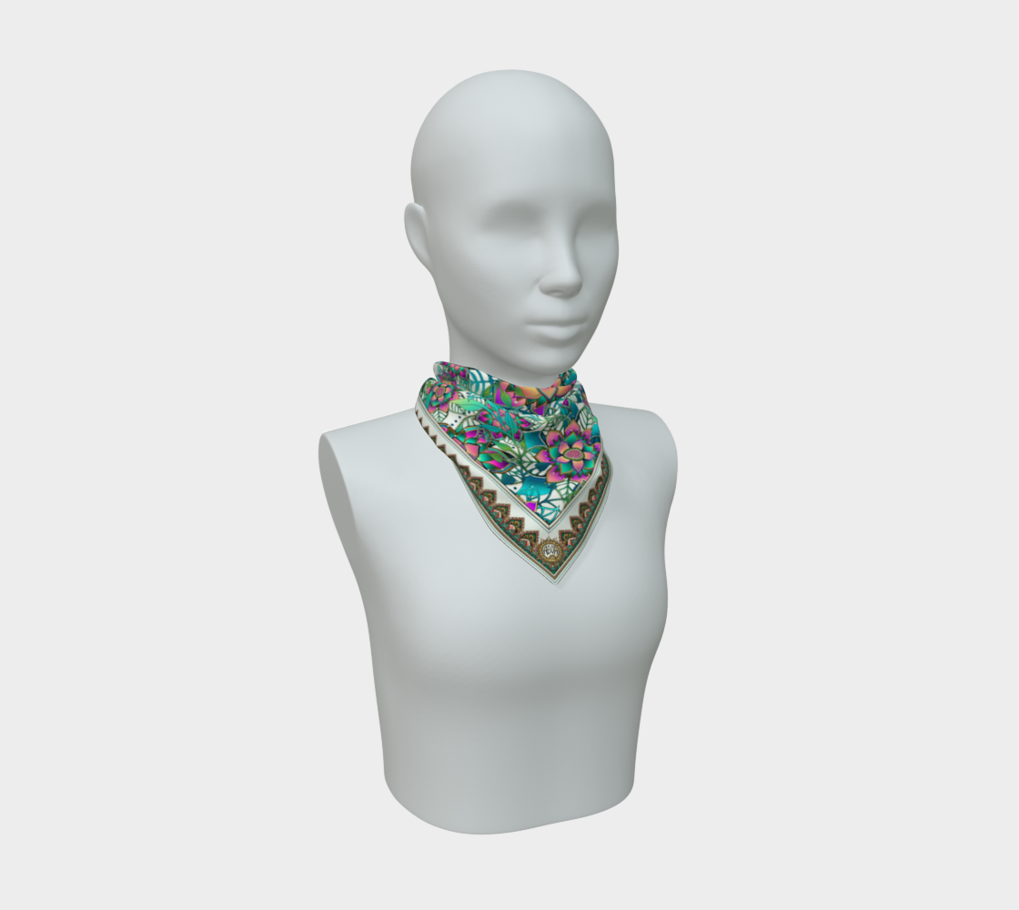 WHITE TROPICAL SCARF