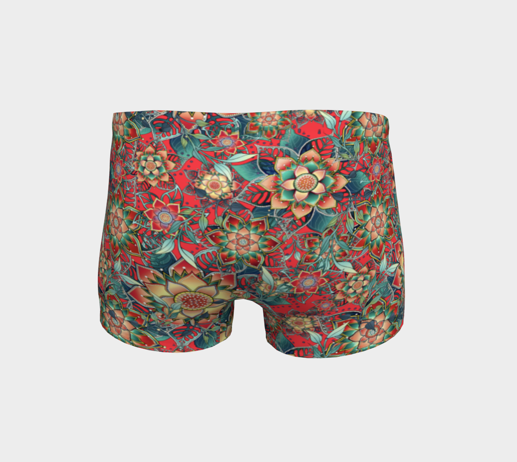 RED TROPICAL SHORTS
