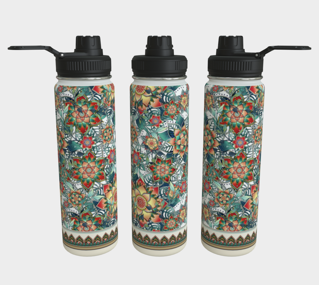 WHITE TROPICAL WATER BOTTLE