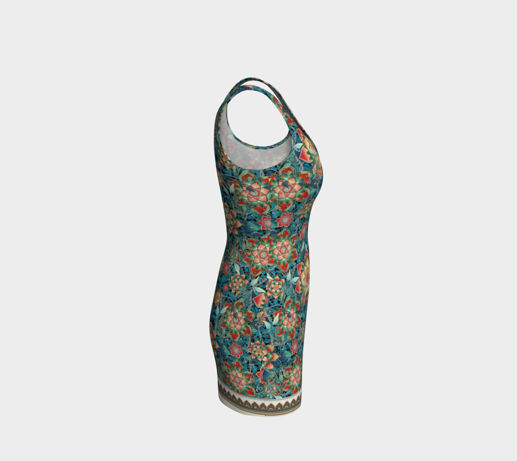 TEAL TROPICAL ODYCON DRESS