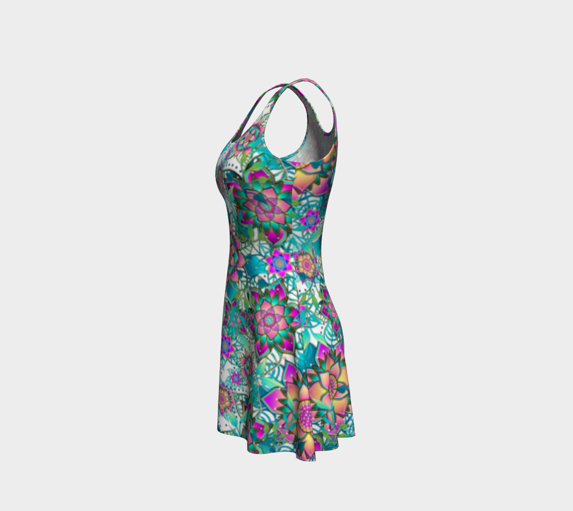 WHITE TROPICAL FLARE DRESS