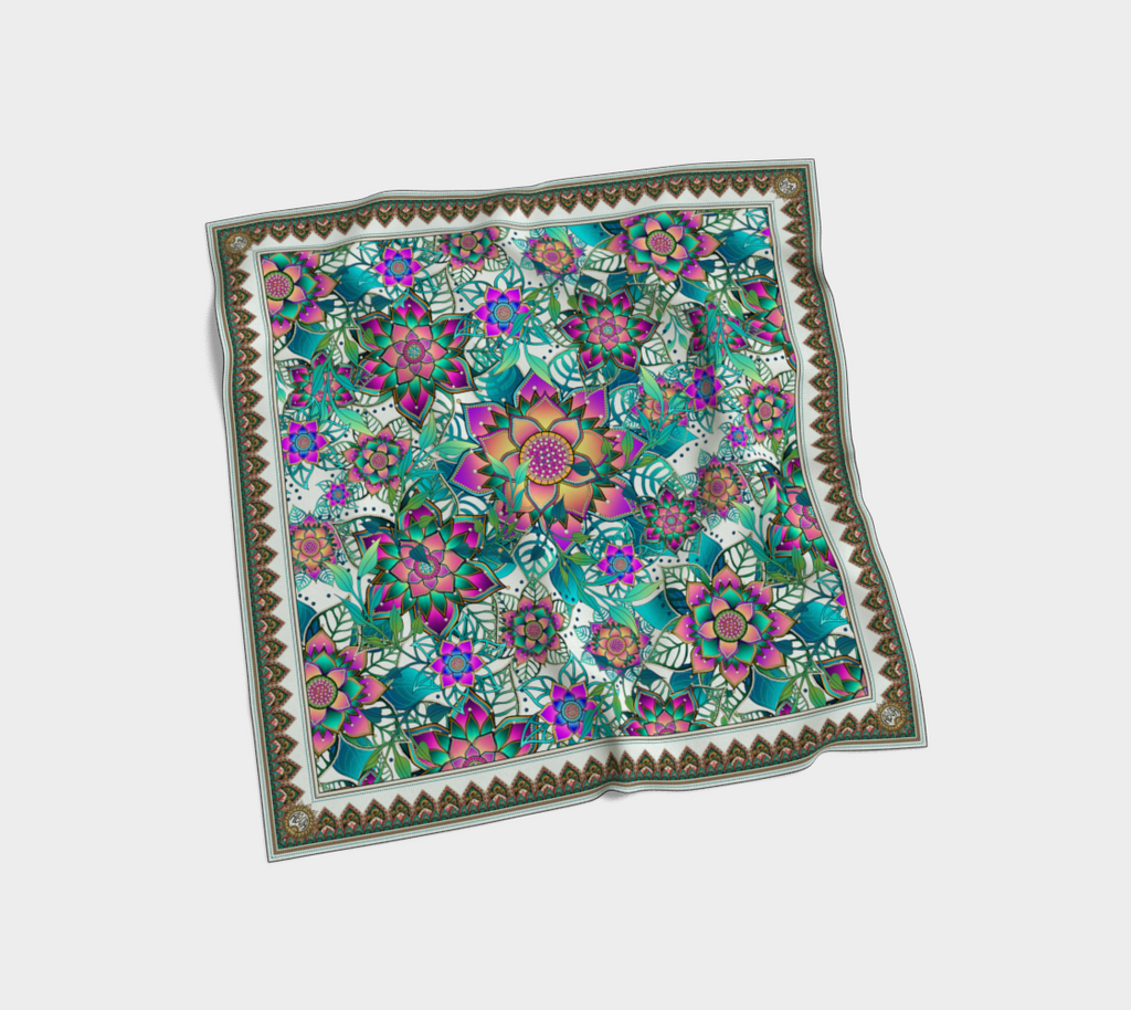 WHITE TROPICAL SCARF