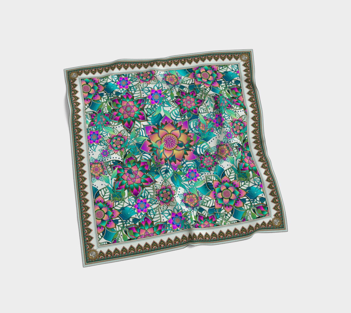 WHITE TROPICAL SCARF