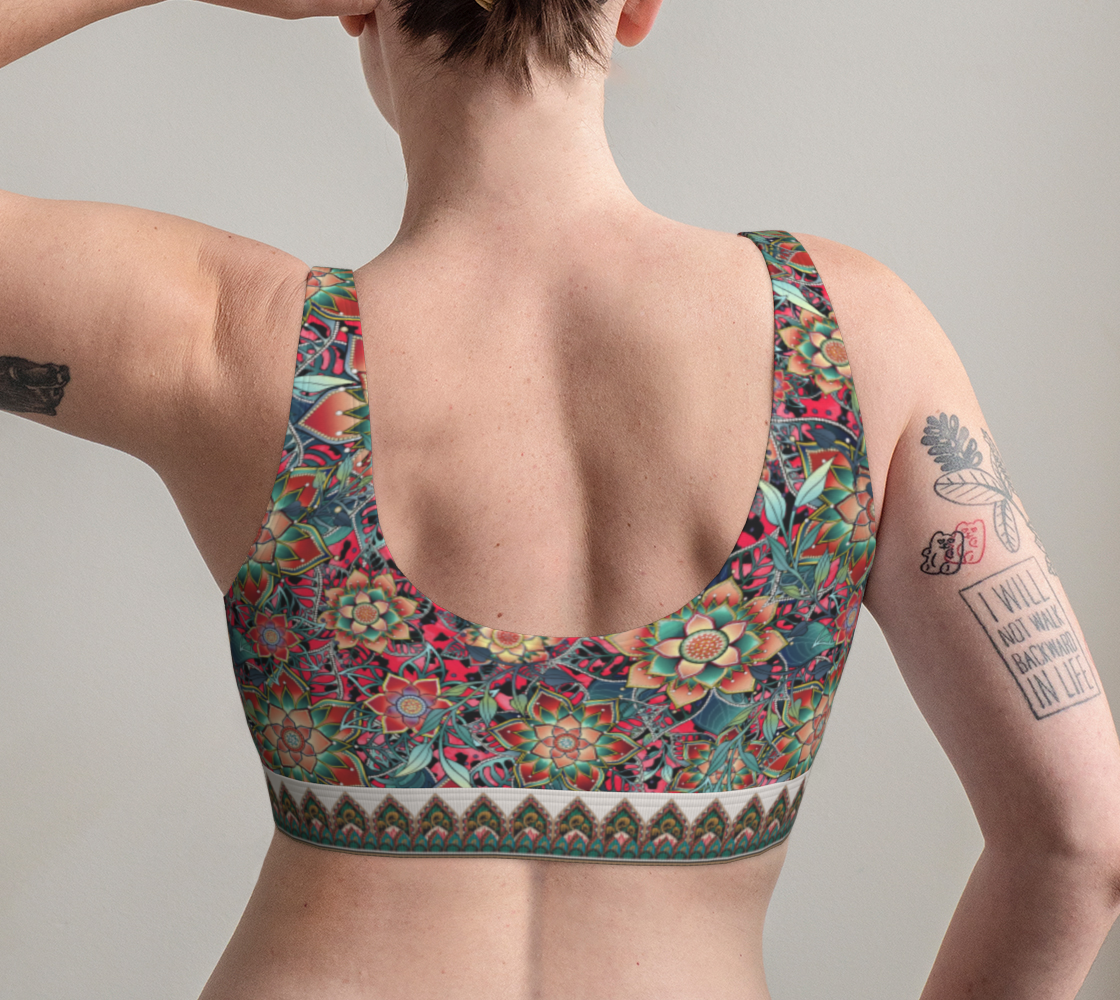 CORAL JAGUAR TROPICAL BRALETTE