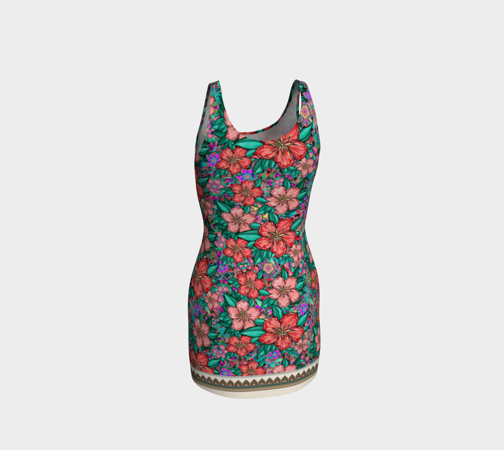 HIBISCUS PURPLE BODYCON DRESS