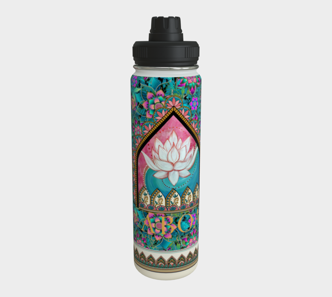 LOTUS TEAL TROPICAL WATER BOTTLE