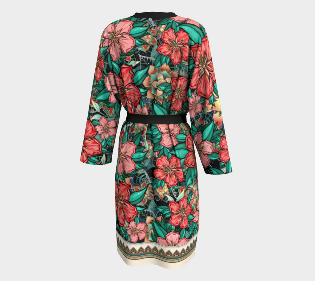 BLACK HIBISCUS PEIGNOIR