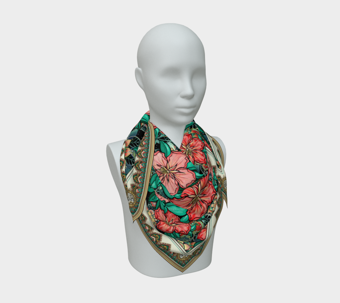 BLACK HIBISCUS SCARF