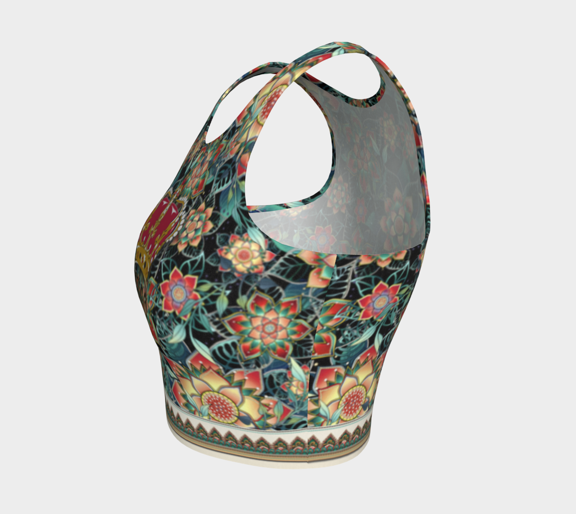 ABOA CROWN CROPPED TANK BLK TROPICAL