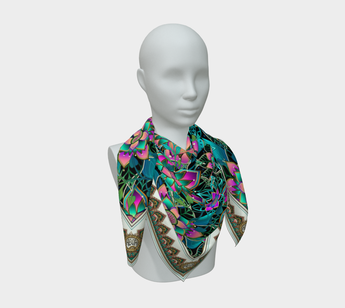 BLACK TROPICAL SCARF