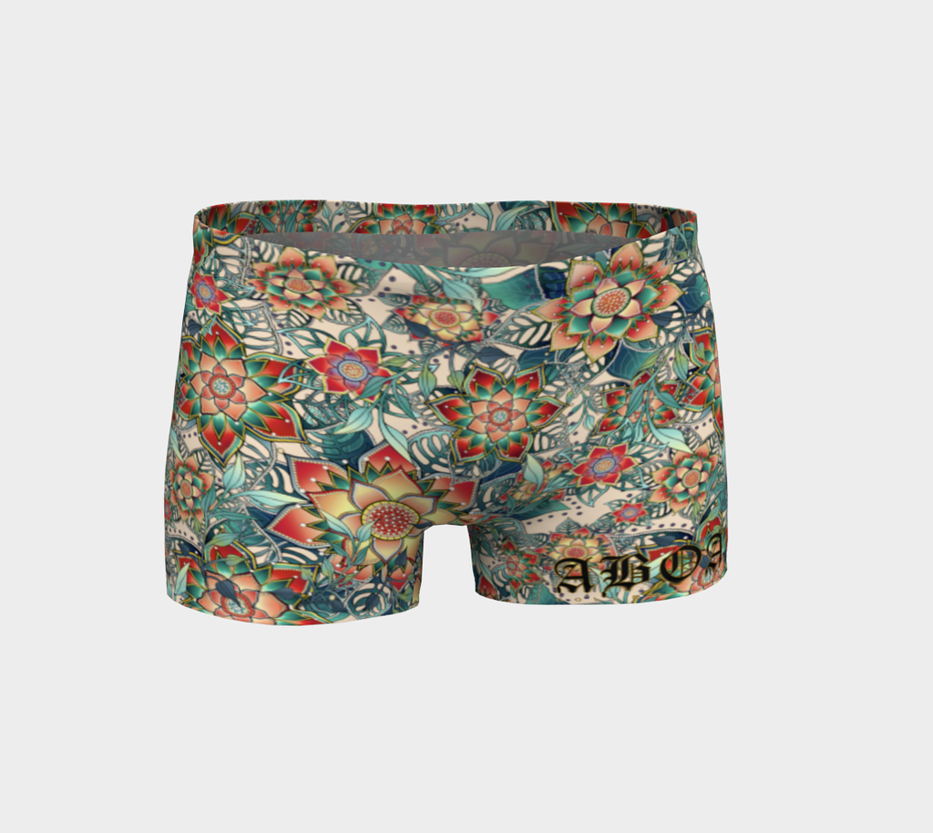 BEIGE TROPICAL SHORTS