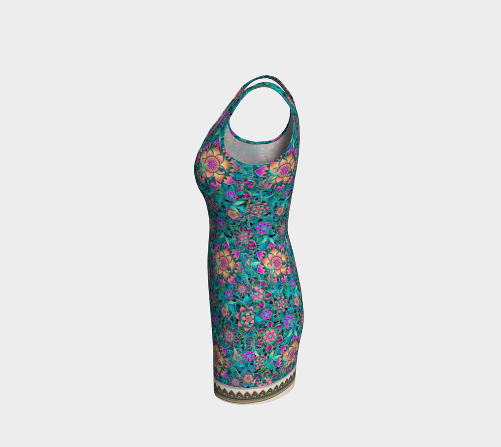 TEAL TROPICAL ORIGINAL BODYCON DRESS