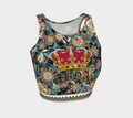 ABOA CROWN CROPPED TANK BLK TROPICAL